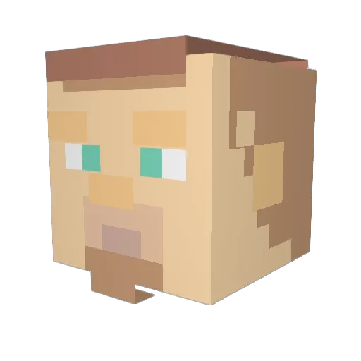 CJMVP7 Minecraft avatar head, 3D render