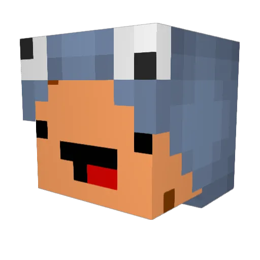 CJWx Minecraft avatar head, 3D render