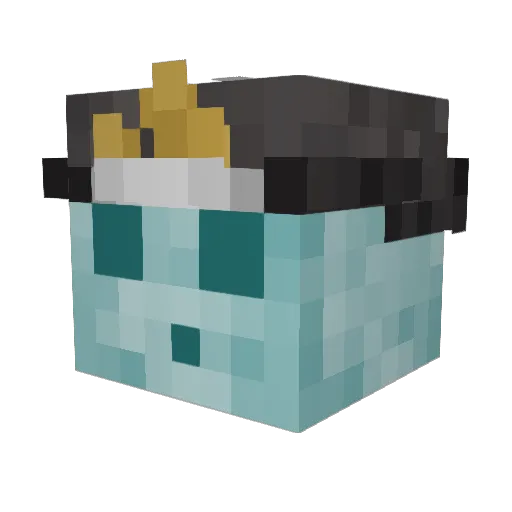 CKBlu Minecraft avatar head, 3D render