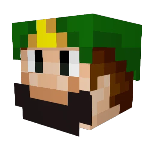 CL0VER01 Minecraft avatar head, 3D render