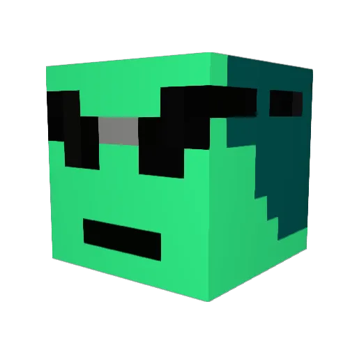 CL0v3 Minecraft avatar head, 3D render