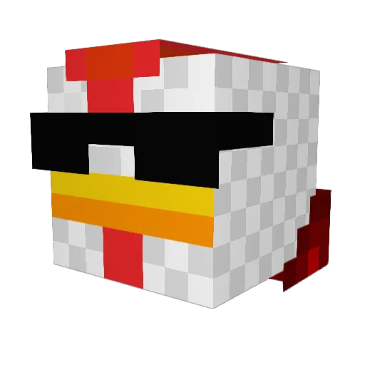 CLAMS1 Minecraft avatar head, 3D render
