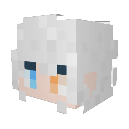 CLWKL Minecraft avatar head, 3D render