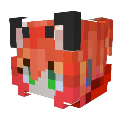 CL_W_ling Minecraft avatar head, 3D render
