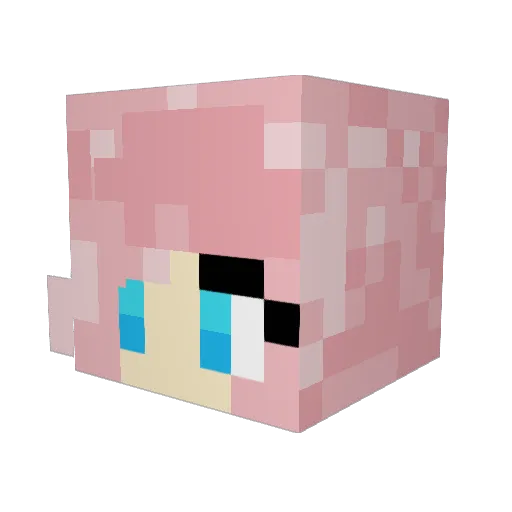 CLblacktea Minecraft avatar head, 3D render