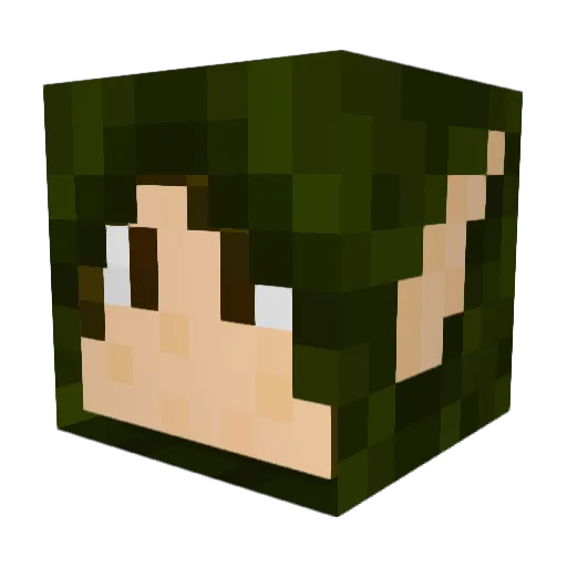 CMCJR Minecraft avatar head, 3D render