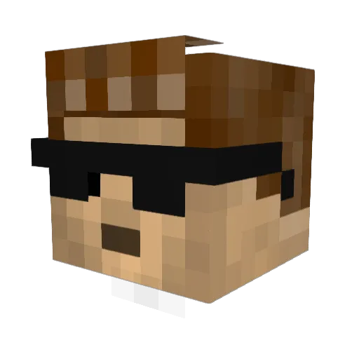 CMDA12 Minecraft avatar head, 3D render