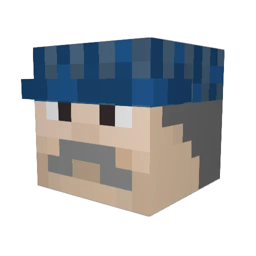 CMDRBridge Minecraft avatar head, 3D render