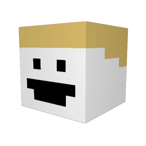 CM_Scrypt Minecraft avatar head, 3D render