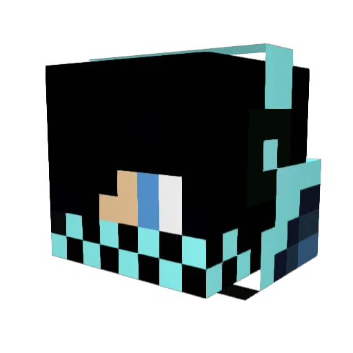 CMany Minecraft avatar head, 3D render