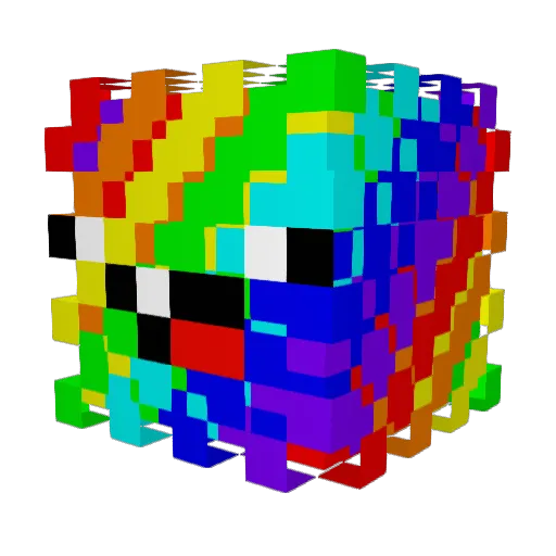 CN0712 Minecraft avatar head, 3D render