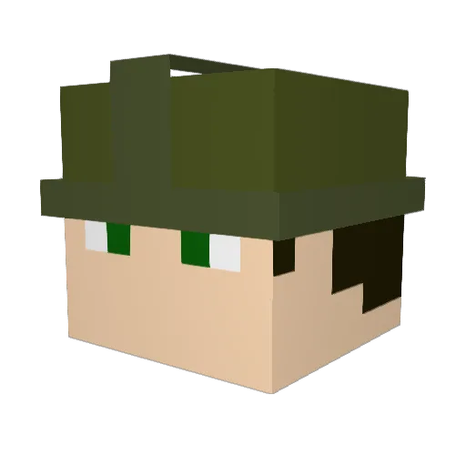 CNM1235 Minecraft avatar head, 3D render