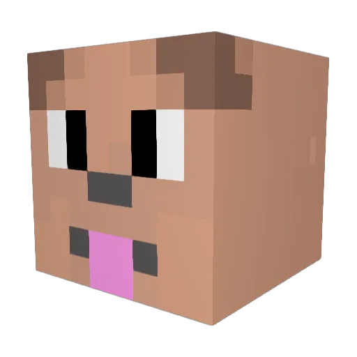 CNPW3_OF Minecraft avatar head, 3D render