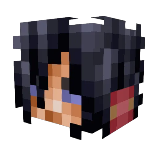 CN_666Madara Minecraft avatar head, 3D render