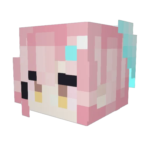 CN_WUMING Minecraft avatar head, 3D render