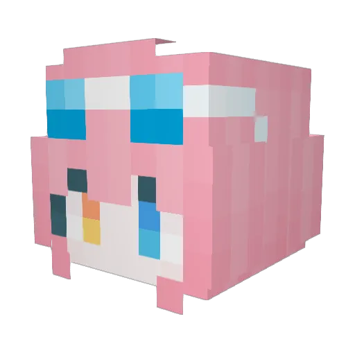 CN__Cloud Minecraft avatar head, 3D render