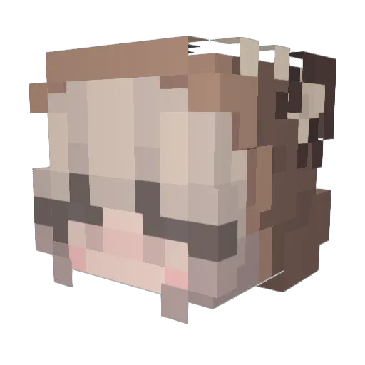 COCO072594 Minecraft avatar head, 3D render