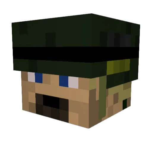 COD4 Minecraft avatar head, 3D render