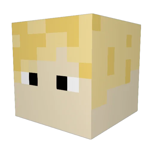 COIN12345676 Minecraft avatar head, 3D render