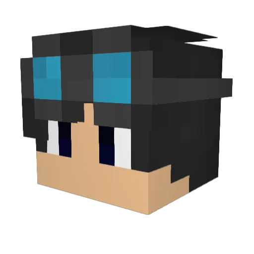 COLD_AS_ICEE Minecraft avatar head, 3D render