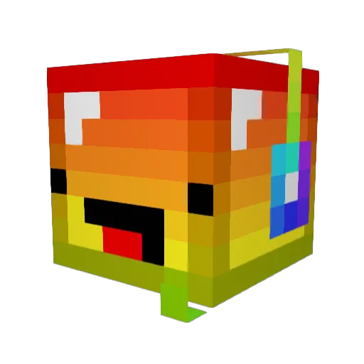 COLOR_AIY Minecraft avatar head, 3D render