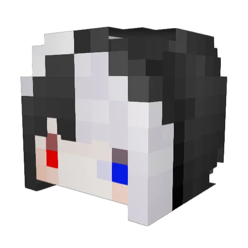 COLOR__WOLF Minecraft avatar head, 3D render