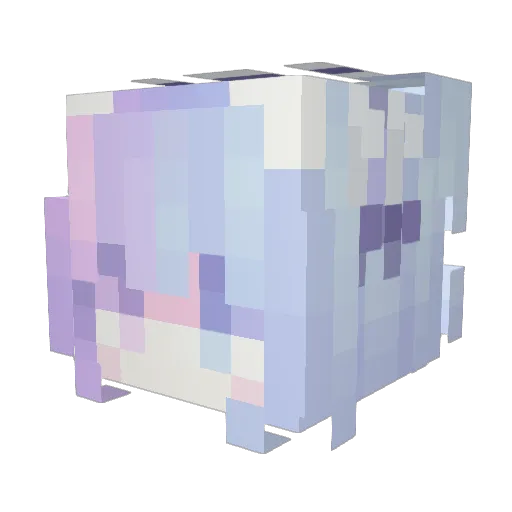 COLO_XQ Minecraft avatar head, 3D render
