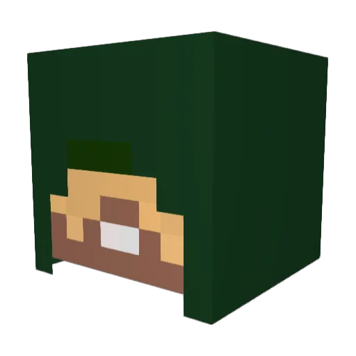 COMM3T Minecraft avatar head, 3D render