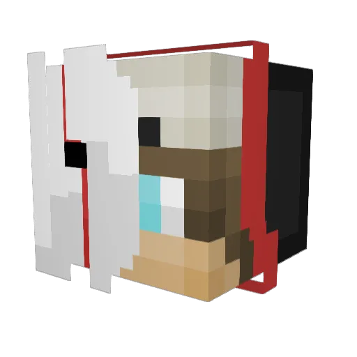 CORES_28 Minecraft avatar head, 3D render