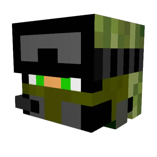 COSMOMED Minecraft avatar head, 3D render