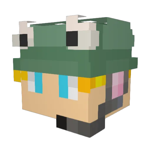 COWWARS Minecraft avatar head, 3D render