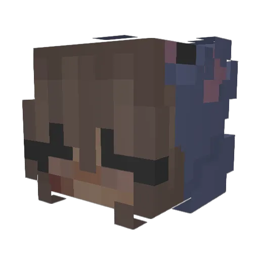 CRAYOLASA Minecraft avatar head, 3D render