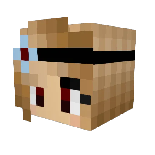 CRAZYLILAS Minecraft avatar head, 3D render