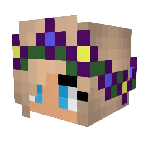 CRAZYPOPCORN64 Minecraft avatar head, 3D render