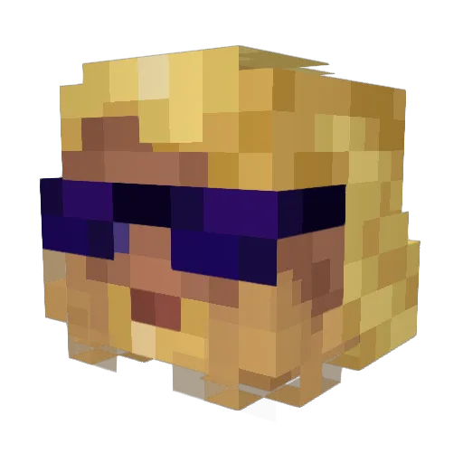 CRCRAFTER Minecraft avatar head, 3D render