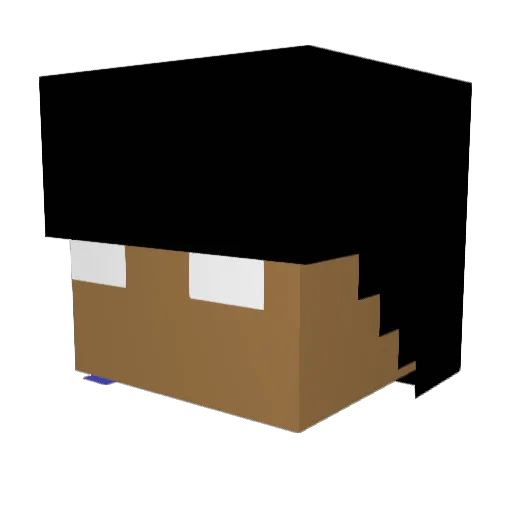 CREALo00 Minecraft avatar head, 3D render