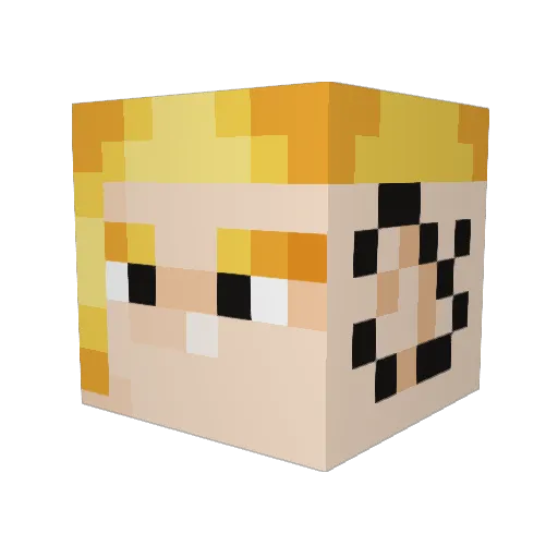 CRETUSs Minecraft avatar head, 3D render