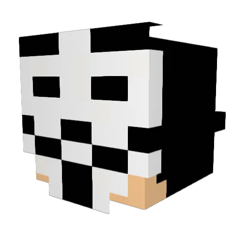 CREZY_evil Minecraft avatar head, 3D render