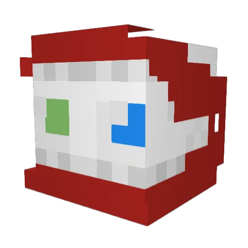 CROCTODILE Minecraft avatar head, 3D render