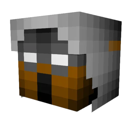 CRTzombie Minecraft avatar head, 3D render