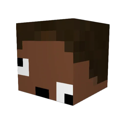 CRVENIWOLF Minecraft avatar head, 3D render
