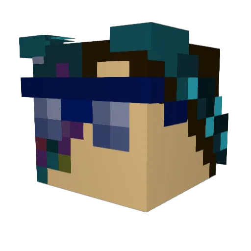 CRYPT_D Minecraft avatar head, 3D render