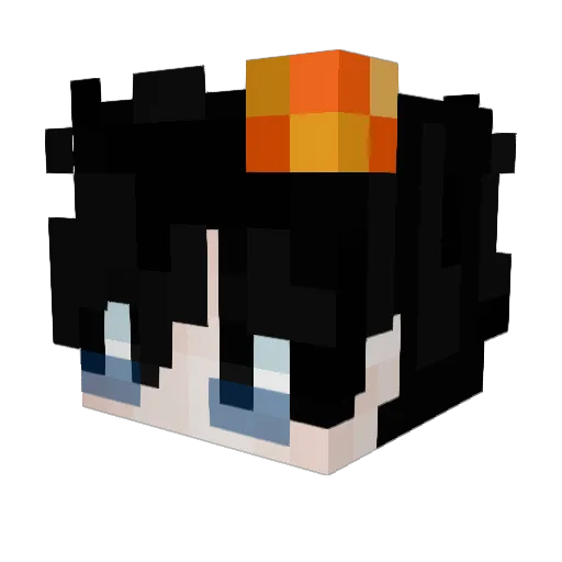 CRYS2ALFR Minecraft avatar head, 3D render