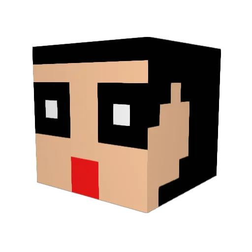 CSK_0214 Minecraft avatar head, 3D render