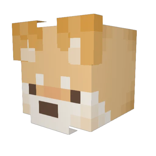 CT5081 Minecraft avatar head, 3D render