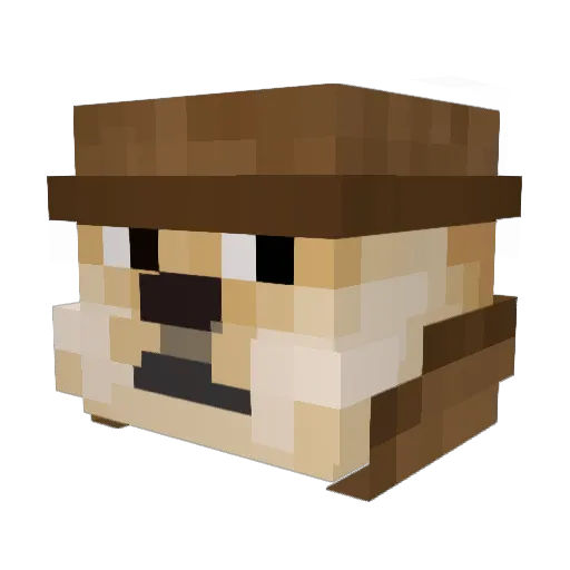 CTRP Minecraft avatar head, 3D render