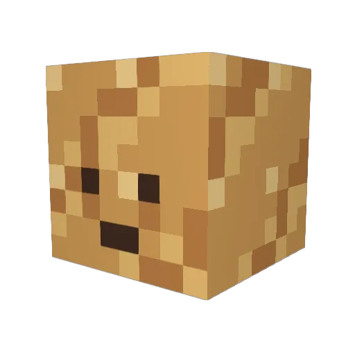 CUCHUFLOW Minecraft avatar head, 3D render