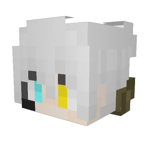 CUI_1145 Minecraft avatar head, 3D render