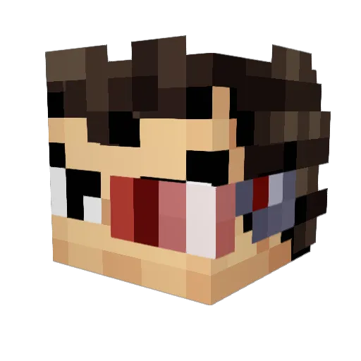 CURYNATOR Minecraft avatar head, 3D render