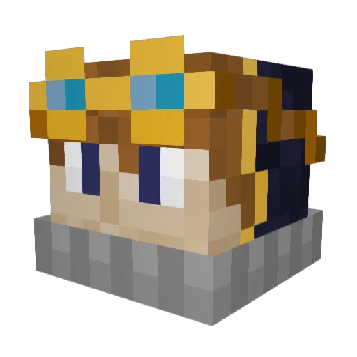 CVMCATMAX Minecraft avatar head, 3D render